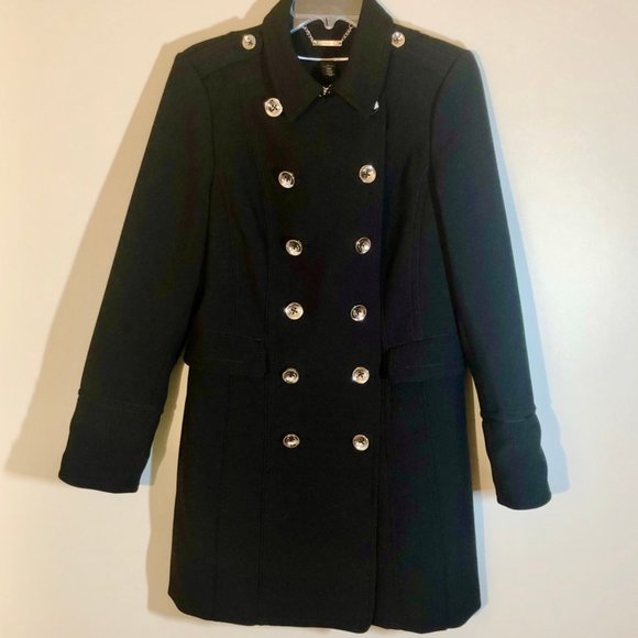White House Black Market Jackets & Blazers - White House/Black Market Double Breasted Coat with Gold Toned Buttons SZ L